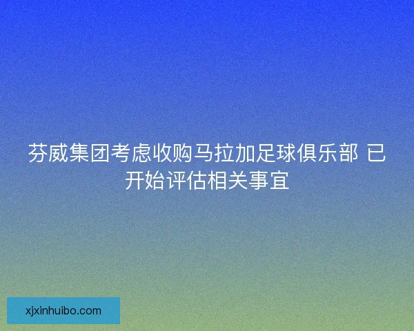 芬威集团考虑收购马拉加足球俱乐部 已开始评估相关事宜