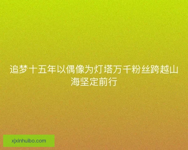 追梦十五年以偶像为灯塔万千粉丝跨越山海坚定前行